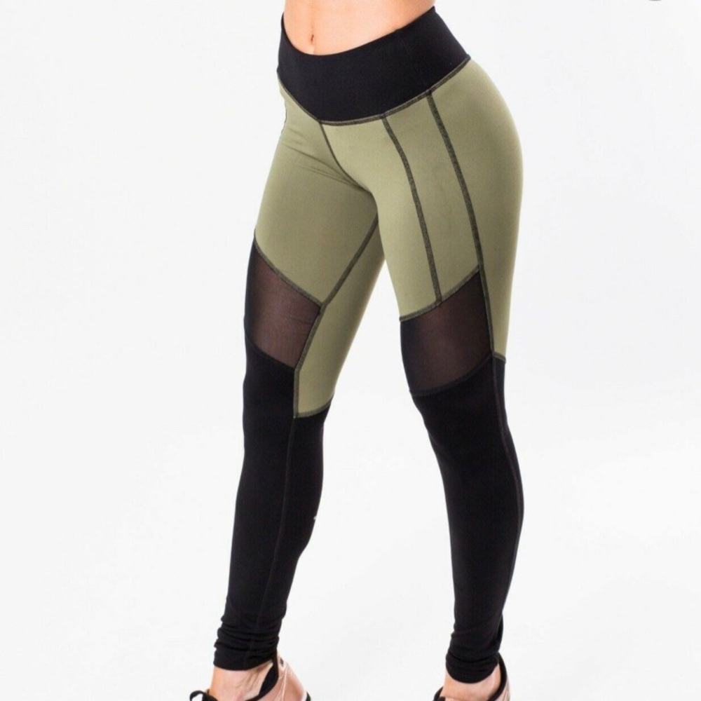 Stylish Olive and Black Leggings